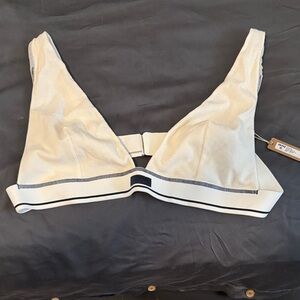 SKIMS Cottonrib Plunge Bralette in Marble